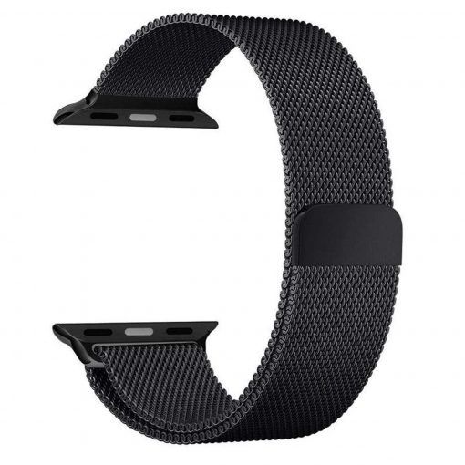 بند ساعت Milanese مدل Black Skin مناسب برای اپل واچ 38/40 میلی متری