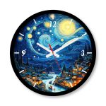 ساعت دیواری بزرگ راویتا طرح نقاشی دختری با گوشواره های مروارید کد 3553