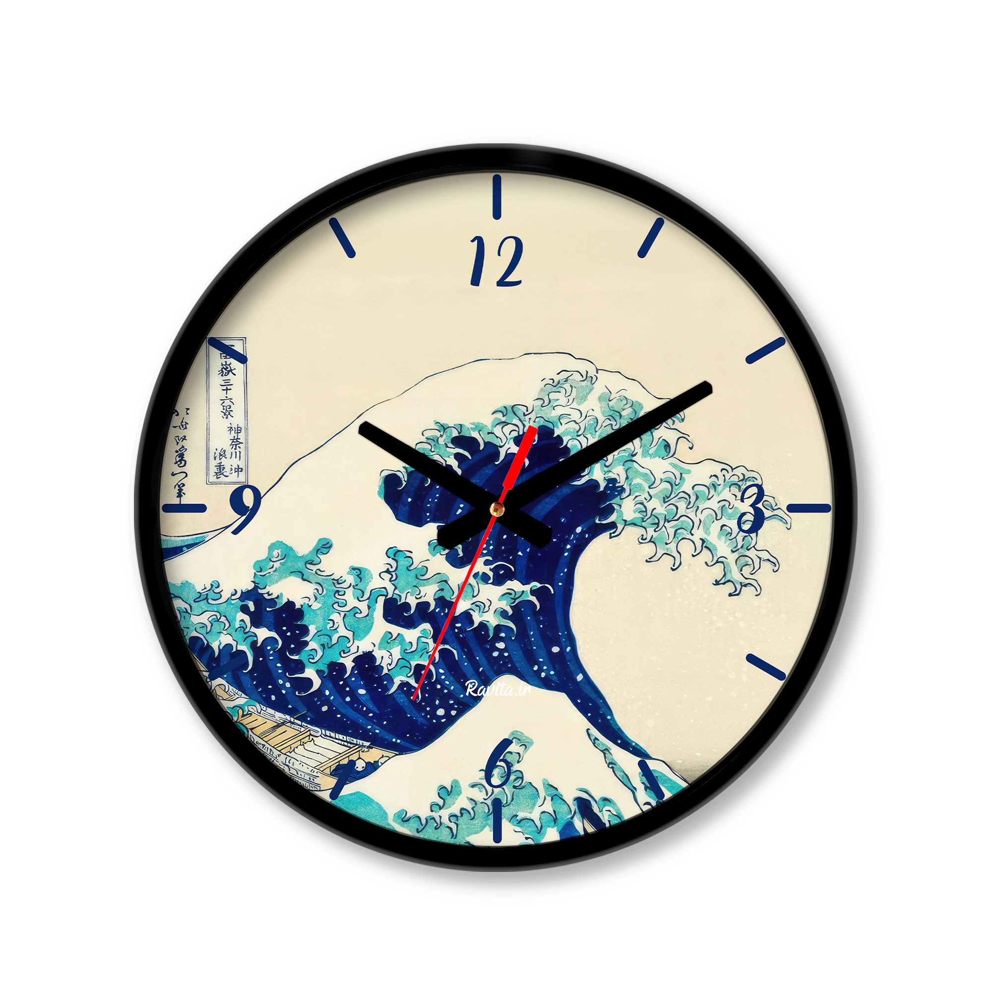 ساعت رومیزی دیواری راویتا طرح نقاشی هوکوسای کد 3549 ساعت رومیزی دیواری راویتا طرح نقاشی هوکوسای کد 3549