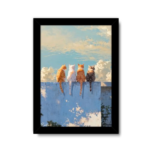 تابلو تکی راویتا طرح گربه ها رو دیوار - Cats on the Wall کد 3678