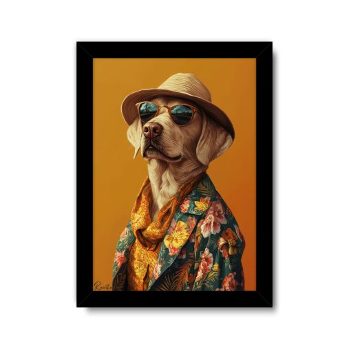 تابلو تکی راویتا طرح سگ خوشتیپ - Handsome Dog کد 3680