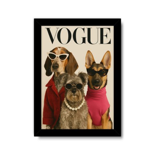 تابلو تکی راویتا طرح سگ های مدل - Fashion Dogs کد 3681