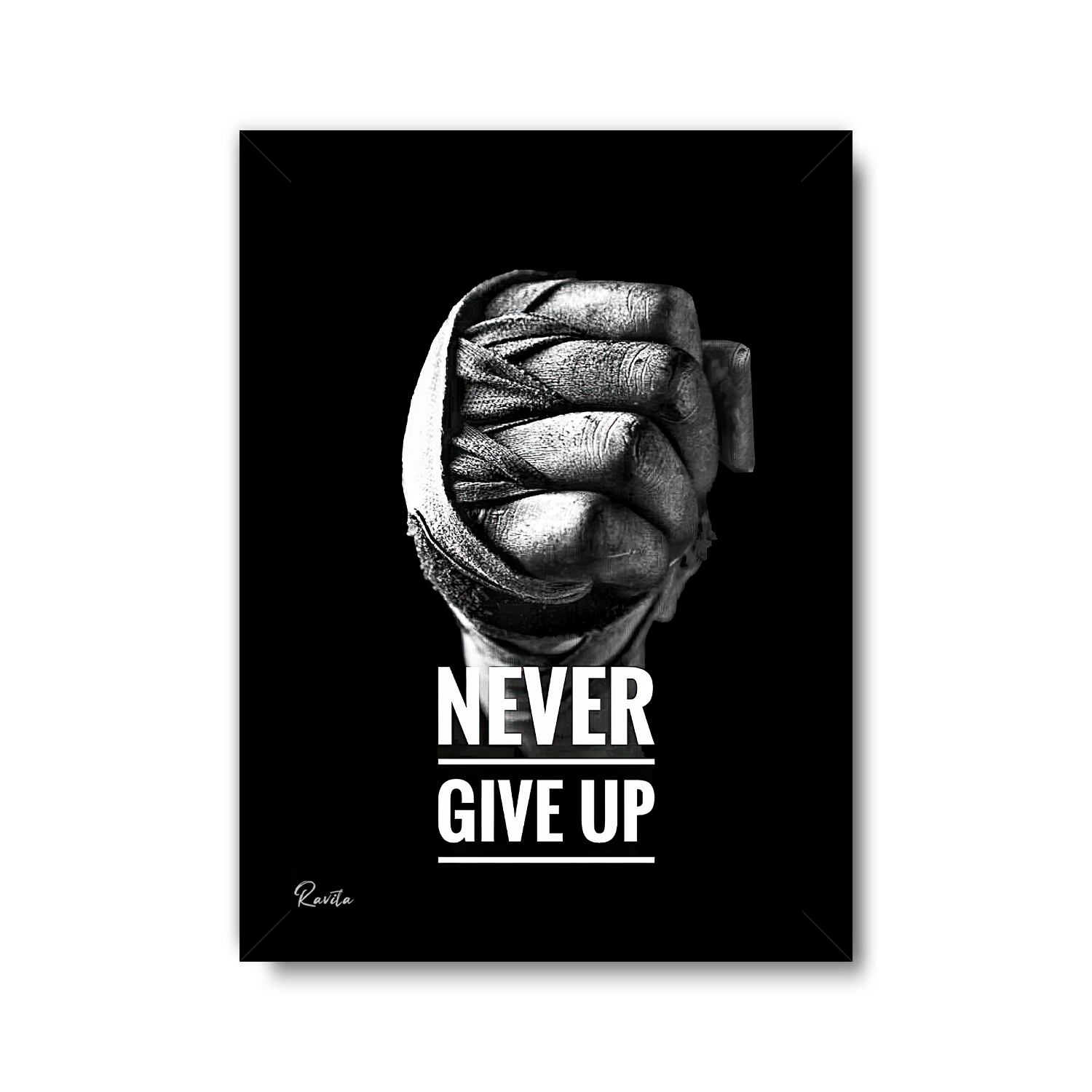 تابلو تکی راویتا طرح هرگز تسلیم نشو - Never Give Up کد 3693