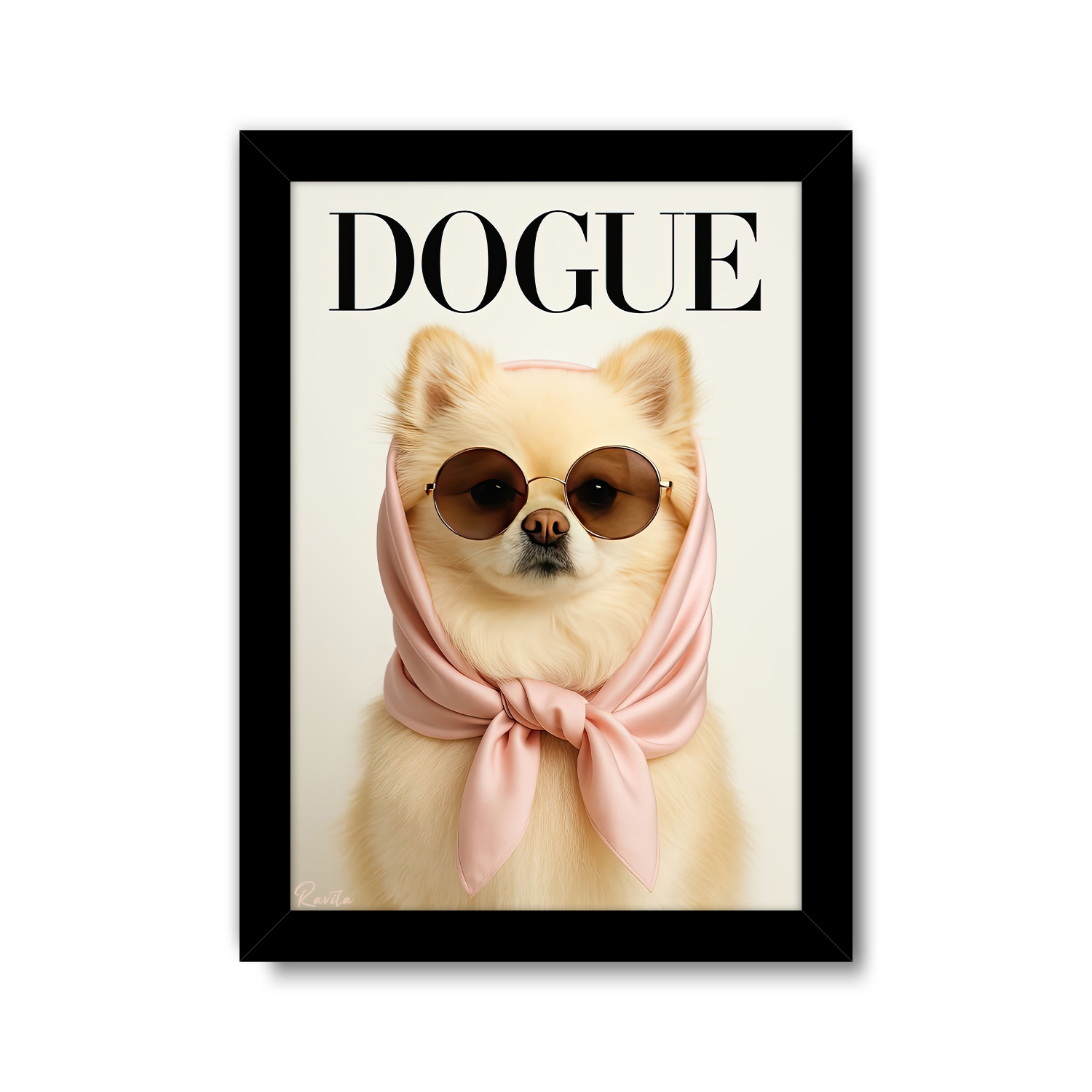 تابلو تکی راویتا طرح خانم سگ - Mrs Dog کد 3706