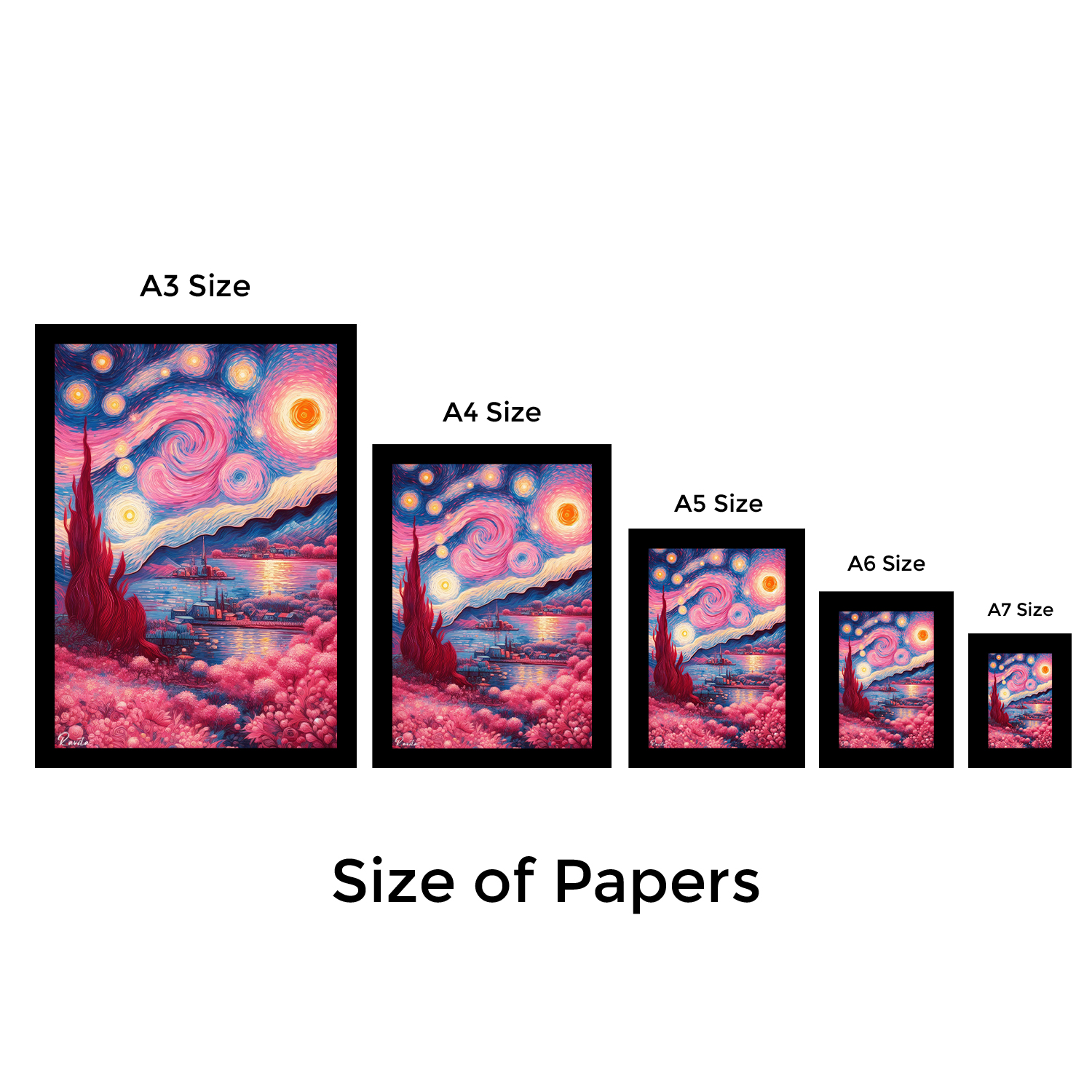 تابلو تکی راویتا طرح ون گوک صورتی - Pink Van Gogh کد 3670 تابلو تکی راویتا طرح ون گوک صورتی - Pink Van Gogh کد 3670