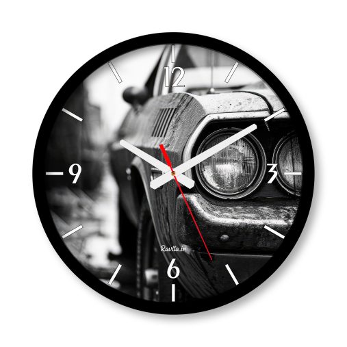 ساعت دیواری بزرگ راویتا طرح ماشین کلاسیک - Classic Car کد 3696
