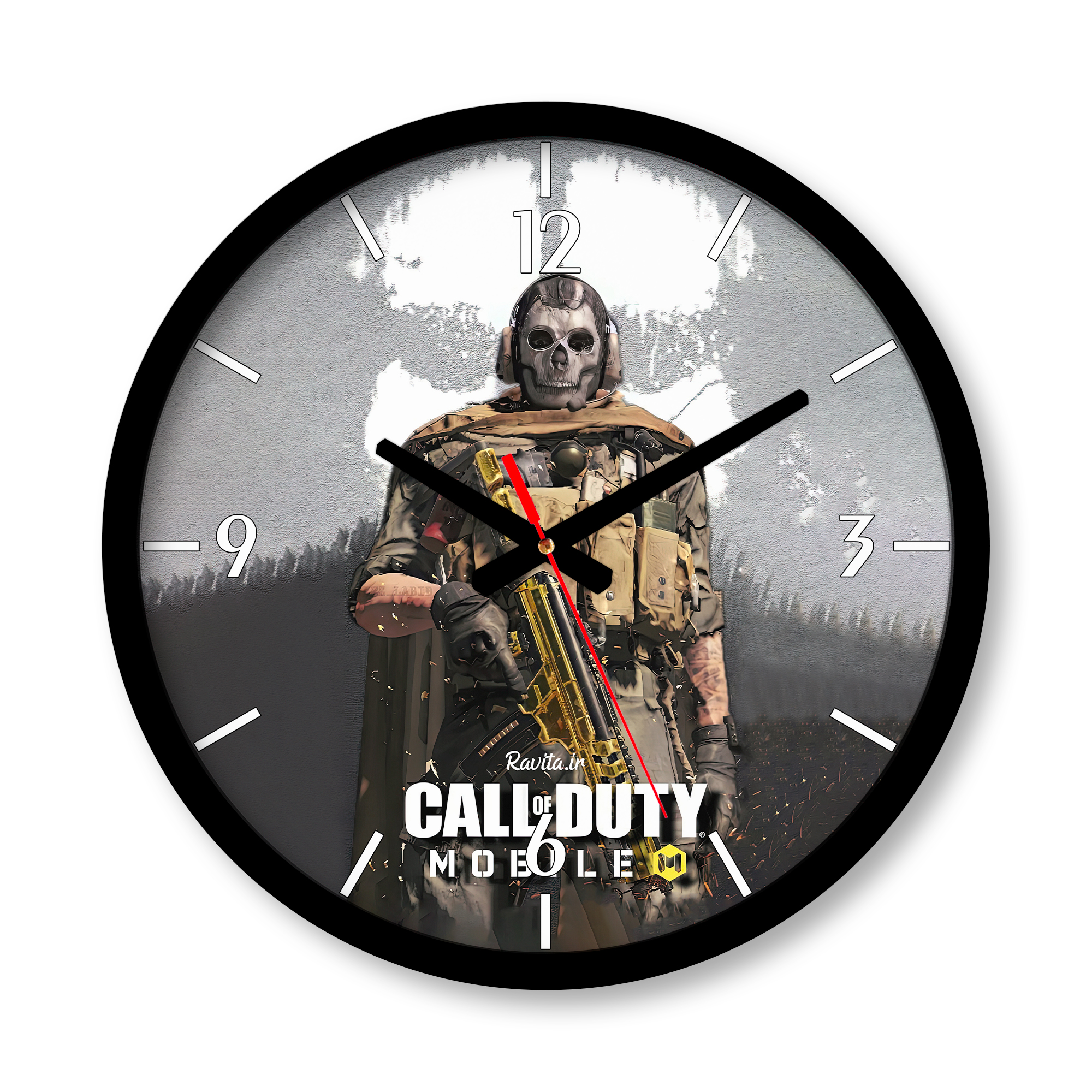 ساعت دیواری بزرگ راویتا طرح کالاف دیوتی موبایل - Call of Duty کد 3703 ساعت دیواری بزرگ راویتا طرح کالاف دیوتی موبایل - Call of Duty کد 3703