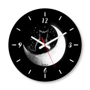تابلو تکی طرح ماه و گربه کد 3632