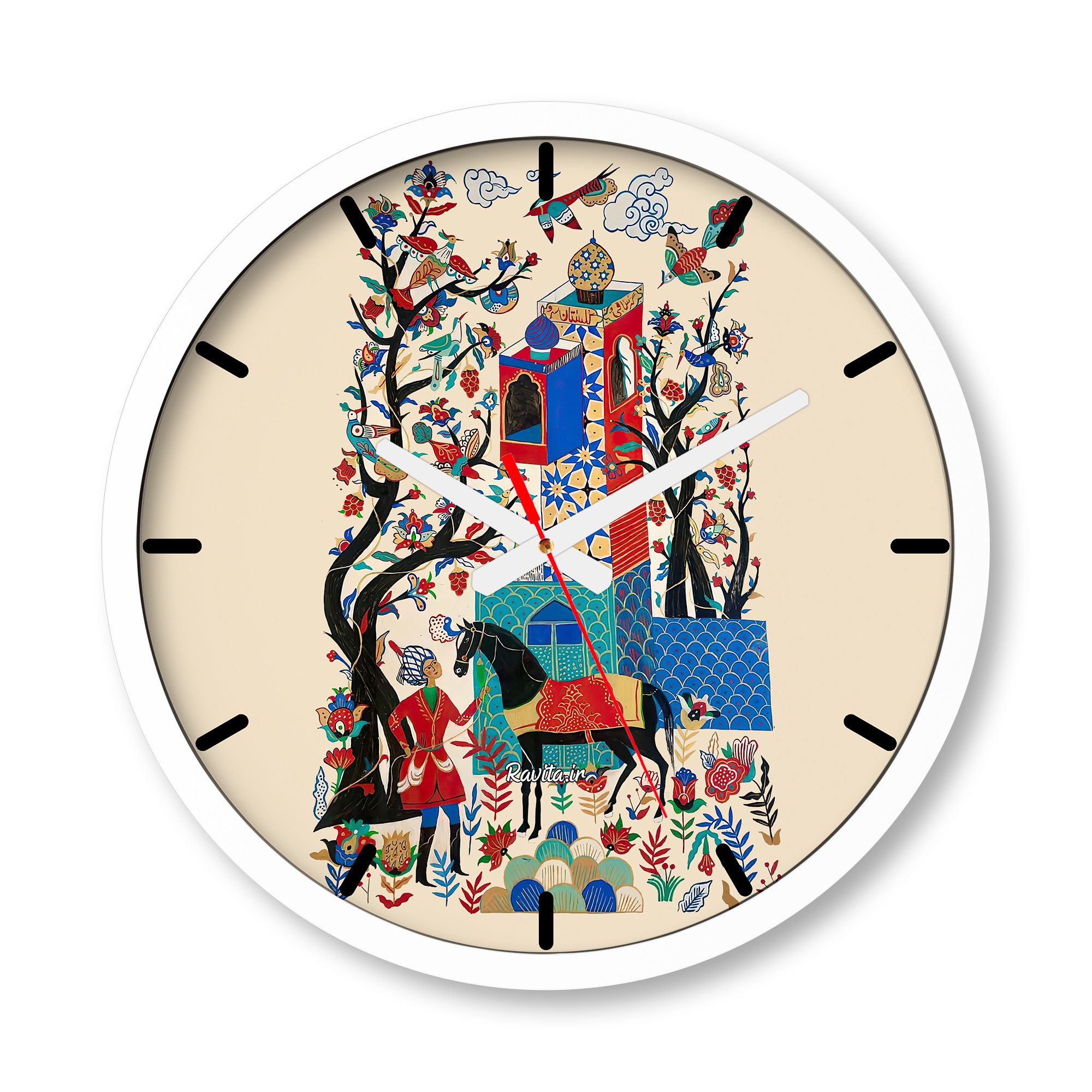 ساعت دیواری بزرگ راویتا طرح نقاشی مینیاتور ایرانی - Iranian miniature painting کد 3719 ساعت دیواری بزرگ راویتا طرح نقاشی مینیاتور ایرانی - Iranian miniature painting کد 3719