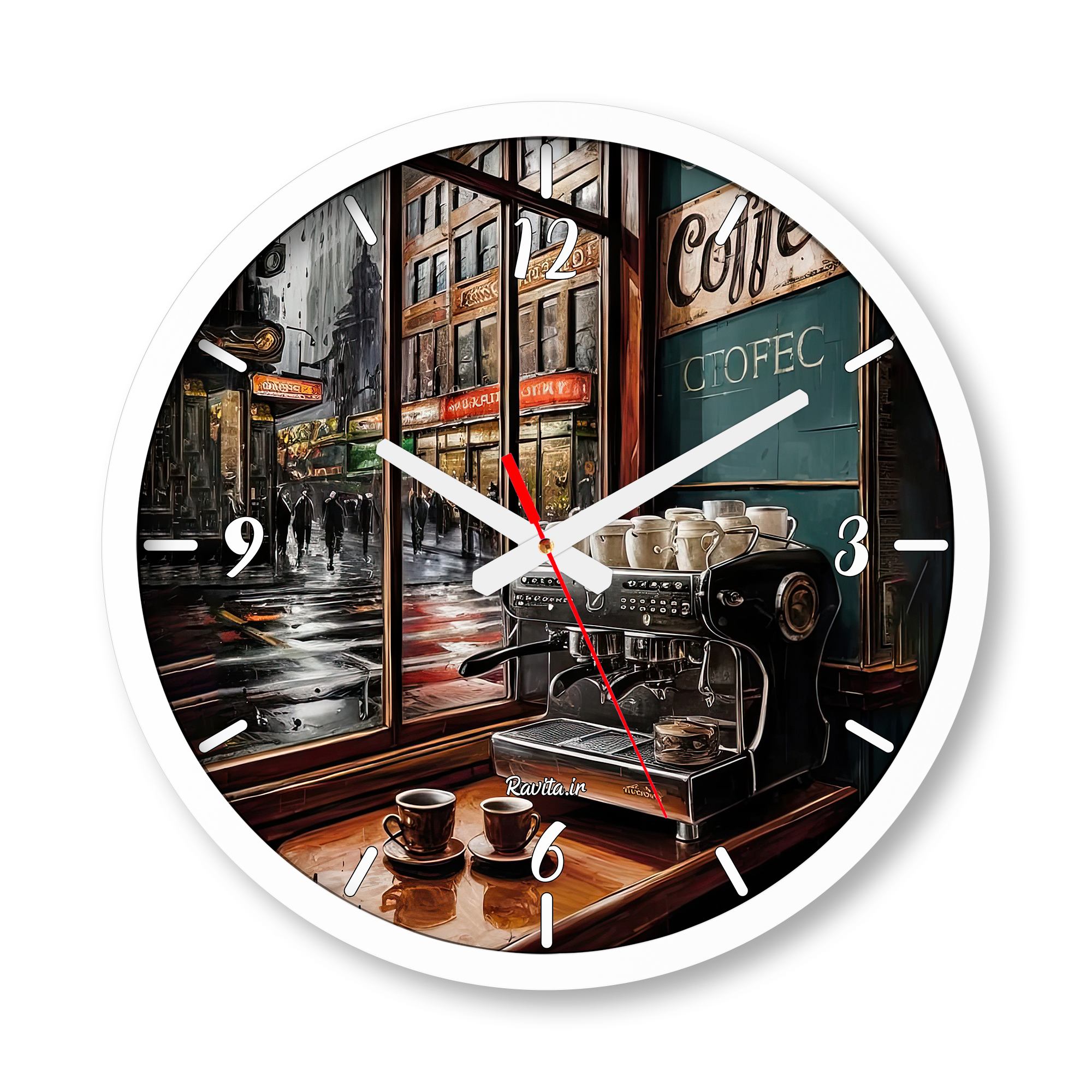 ساعت دیواری بزرگ راویتا طرح کافی شاپ - Coffee Shop کد 3723 ساعت دیواری بزرگ راویتا طرح کافی شاپ - Coffee Shop کد 3723