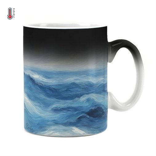 ماگ حرارتی راویتا طرح امواج دریا - Sea Waves کد 3686