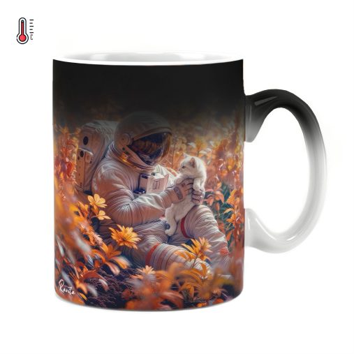 ماگ حرارتی راویتا طرح گربه و فضانورد - Cat and Astronaut کد 3711