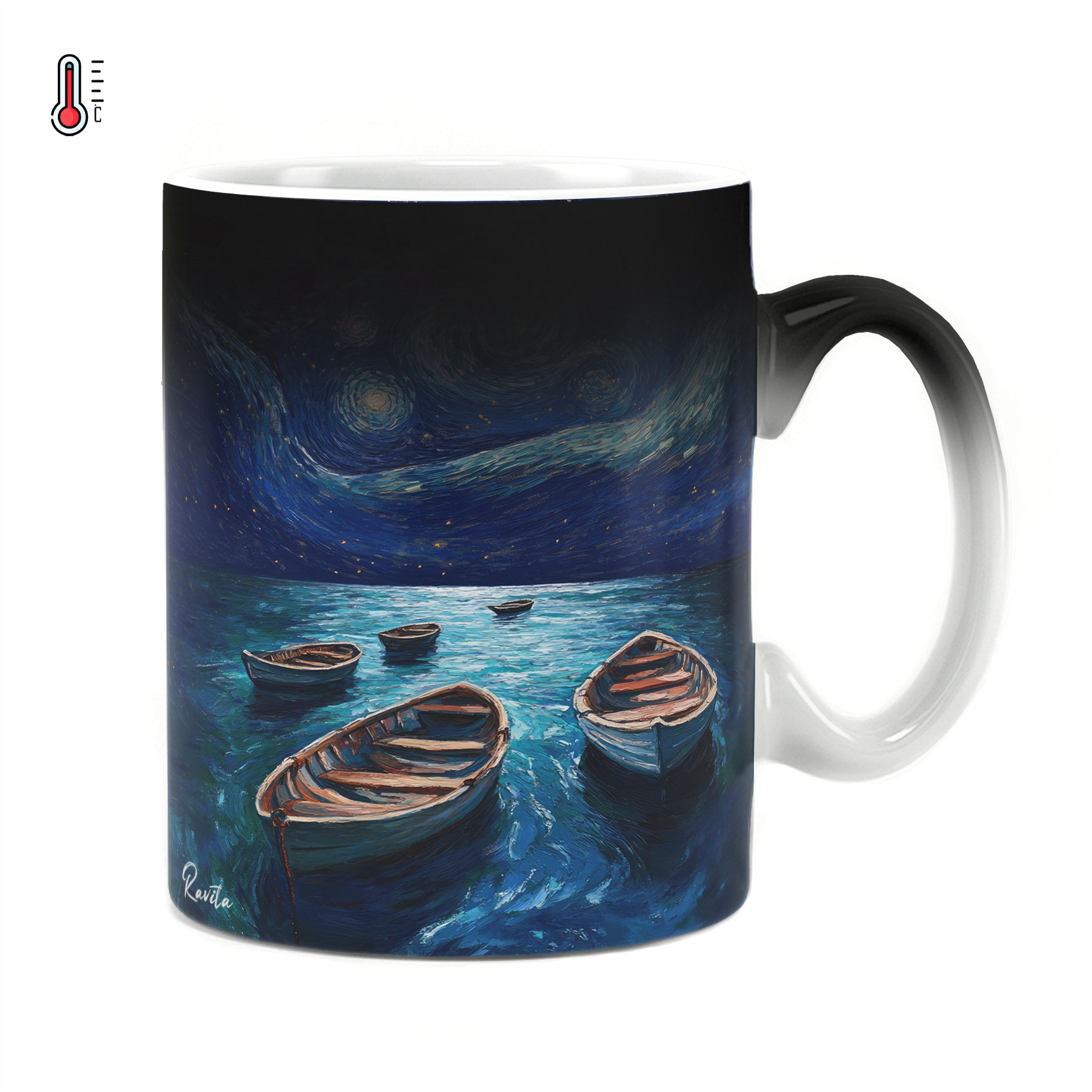 ماگ حرارتی راویتا طرح سبک ون گوک و قایق - Van Gogh's style and the boat کد 3671 ماگ حرارتی راویتا طرح سبک ون گوک و قایق - Van Gogh's style and the boat کد 3671