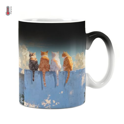 ماگ حرارتی راویتا طرح گربه ها رو دیوار - Cats on the Wall کد 3678