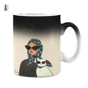ماگ راویتا طرح دختر و گربه - be cool کد 3679