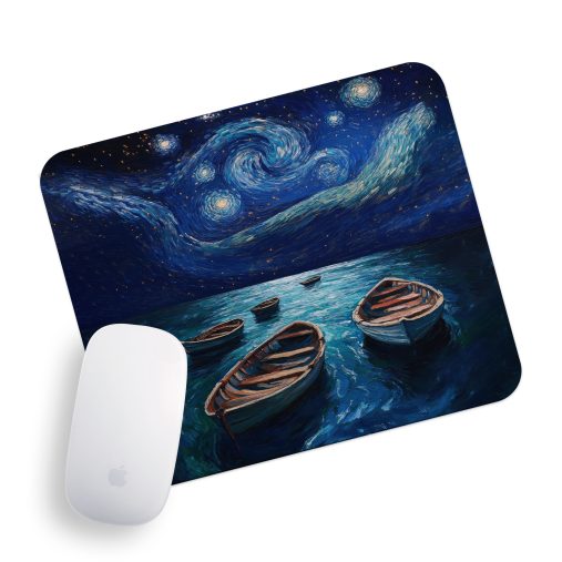 پد موس راویتا طرح سبک ون گوک و قایق - Van Gogh's style and the boat کد 3671