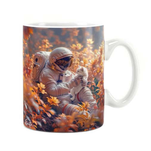 ماگ راویتا طرح گربه و فضانورد - Cat and Astronaut کد 3711