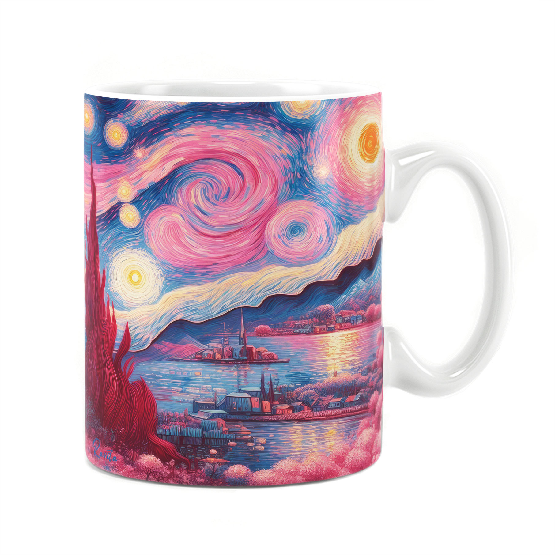 ماگ حرارتی راویتا طرح ون گوک صورتی - Pink Van Gogh کد 3670 ماگ حرارتی راویتا طرح ون گوک صورتی - Pink Van Gogh کد 3670