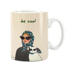 ساعت دیواری بزرگ راویتا طرح دختر و گربه - be cool کد 3679