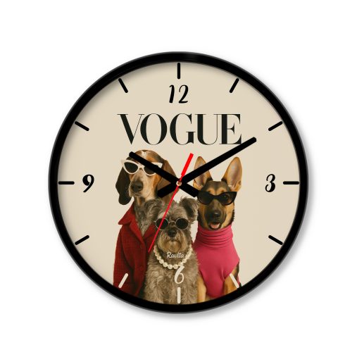 ساعت رومیزی دیواری راویتا طرح سگ های مدل - Fashion Dogs کد 3681
