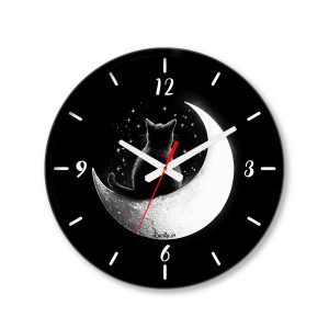 تابلو تکی طرح ماه و گربه کد 3632