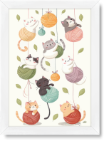 تابلو تکی راویتا طرح گربه ها و کاموا – Cats and Yarn کد 3675
