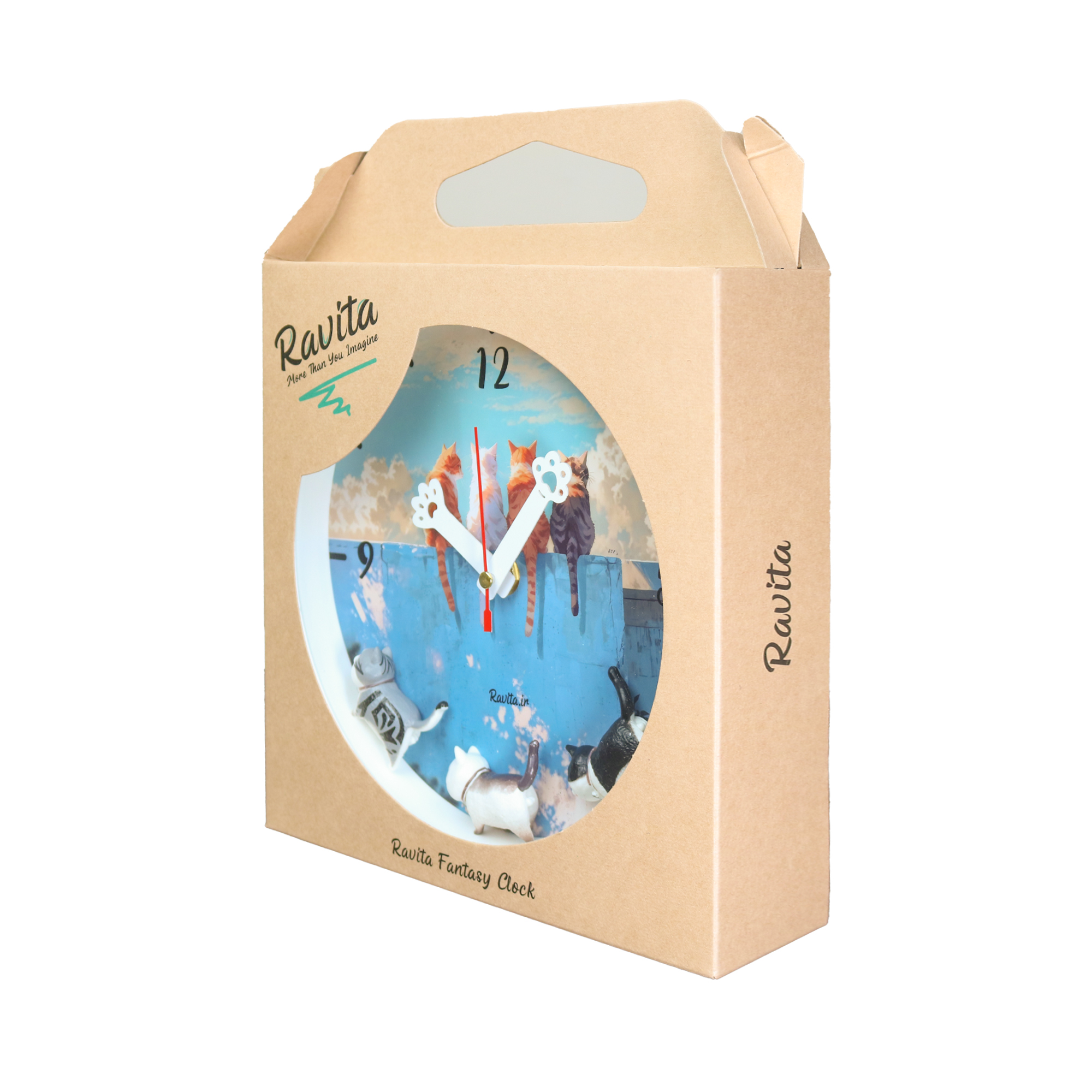 ساعت رومیزی دیواری فیگوردار گربه راویتا Cats on the wall - A ساعت رومیزی دیواری فیگوردار گربه راویتا Cats on the wall - A