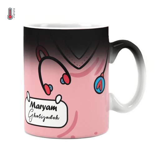 لیوان (ماگ) سرامیکی سفارشی راویتا طرح پرستار - Pink Nurse