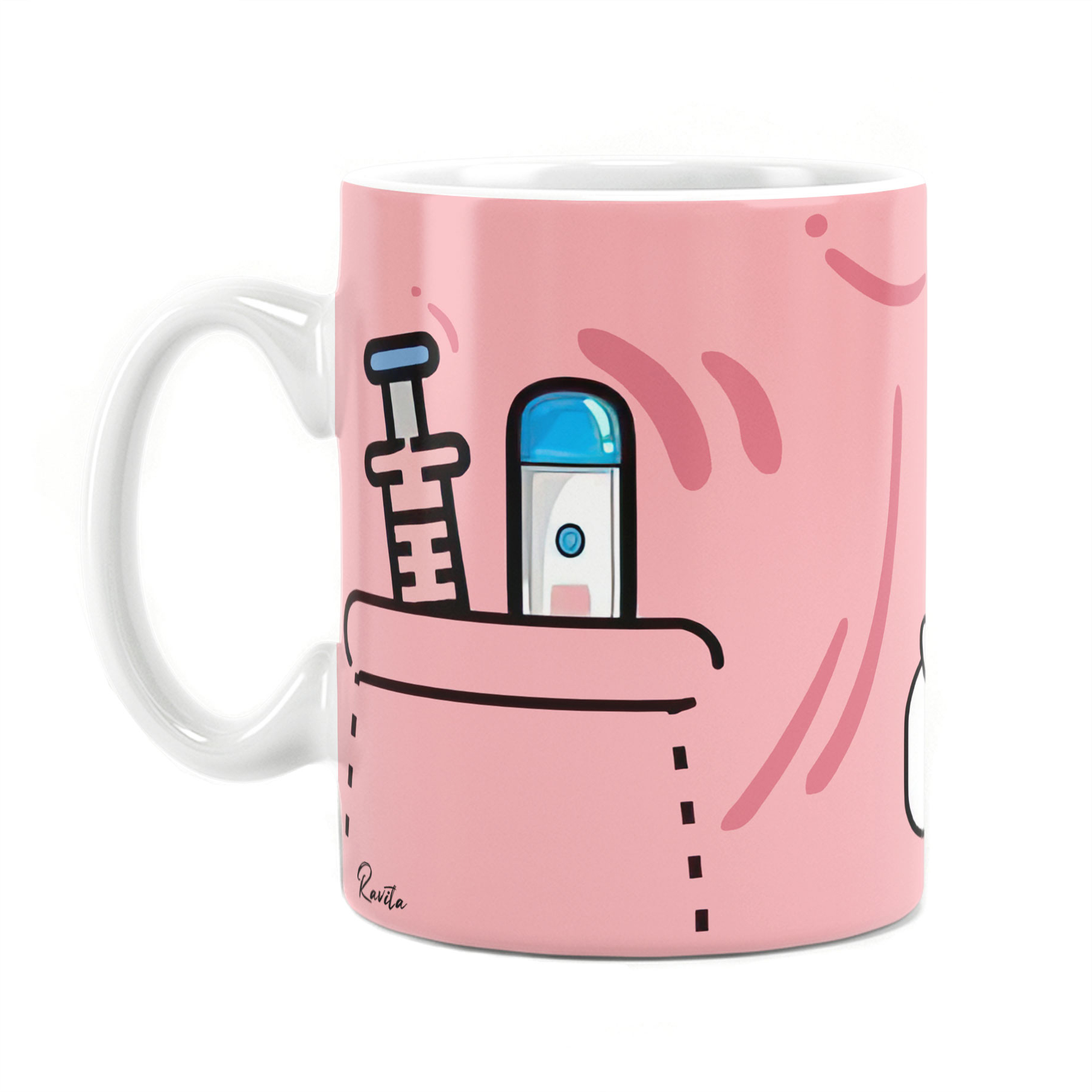 لیوان (ماگ) سرامیکی سفارشی راویتا طرح پرستار - Pink Nurse لیوان (ماگ) سرامیکی سفارشی راویتا طرح پرستار - Pink Nurse