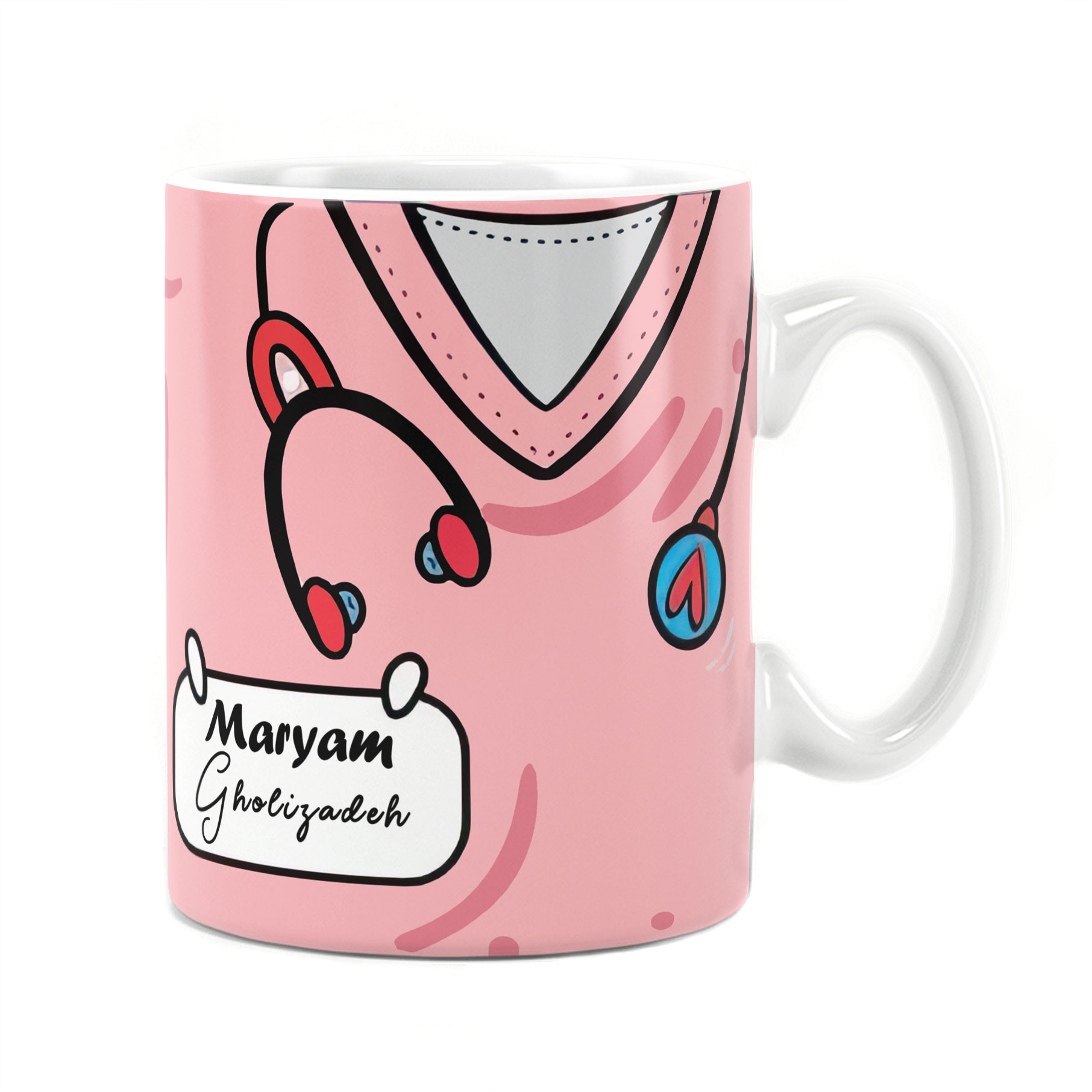لیوان (ماگ) سرامیکی سفارشی راویتا طرح پرستار - Pink Nurse لیوان (ماگ) سرامیکی سفارشی راویتا طرح پرستار - Pink Nurse