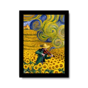 ساعت دیواری بزرگ راویتا طرح مزرعه آفتابگردان به سبک ون گوک - Van Gogh کد 3839