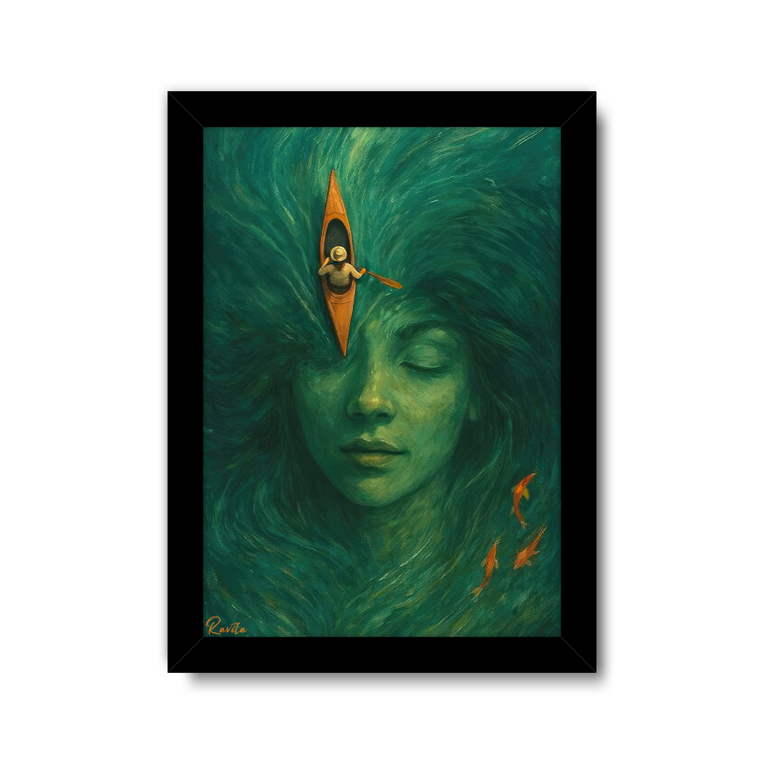 تابلو تکی راویتا طرح نقاشی دختری در طبیعت - painting کد 3735 تابلو تکی راویتا طرح نقاشی دختری در طبیعت - painting کد 3735