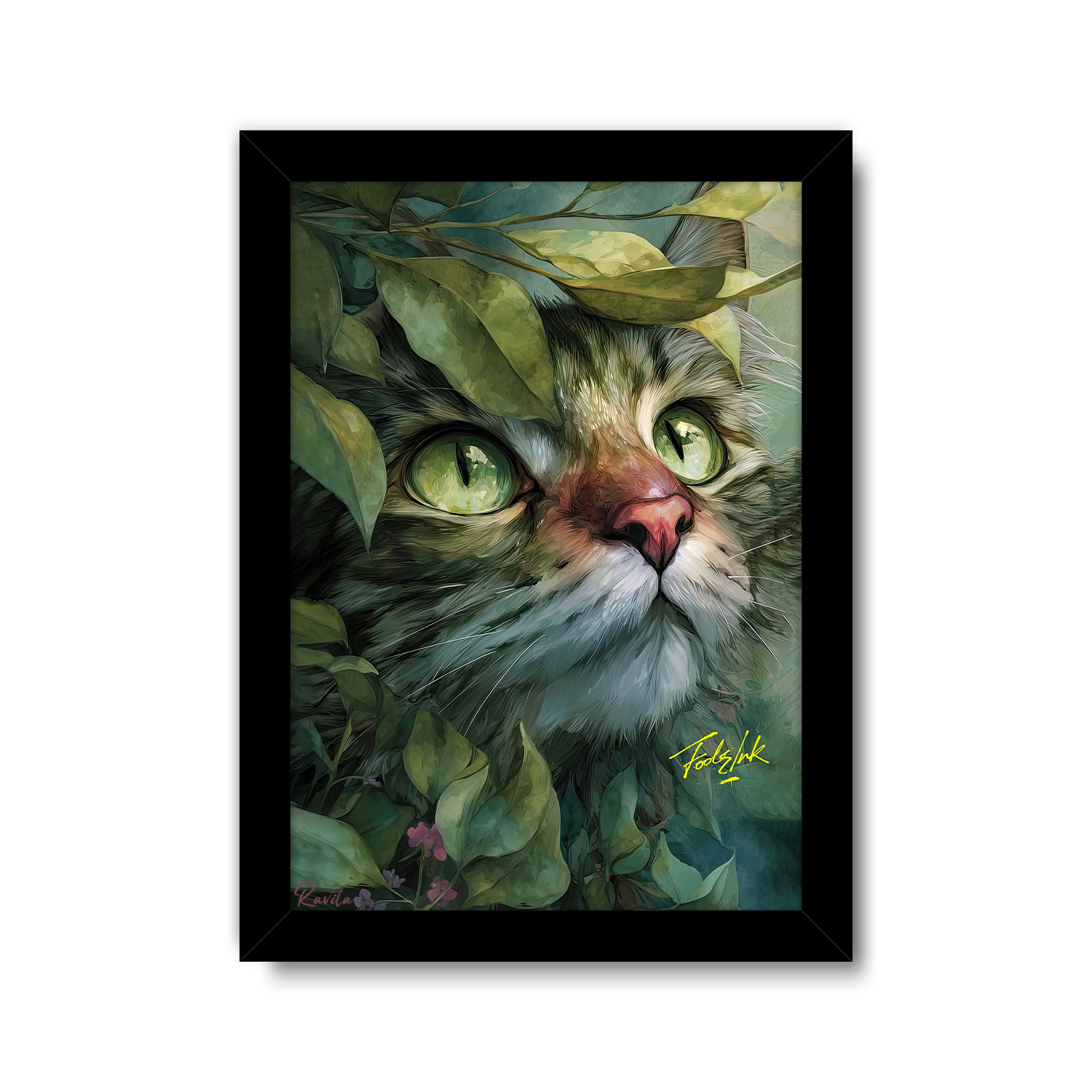 تابلو تکی راویتا طرح نقاشی گربه - cat کد 3743 تابلو تکی راویتا طرح نقاشی گربه - cat کد 3743