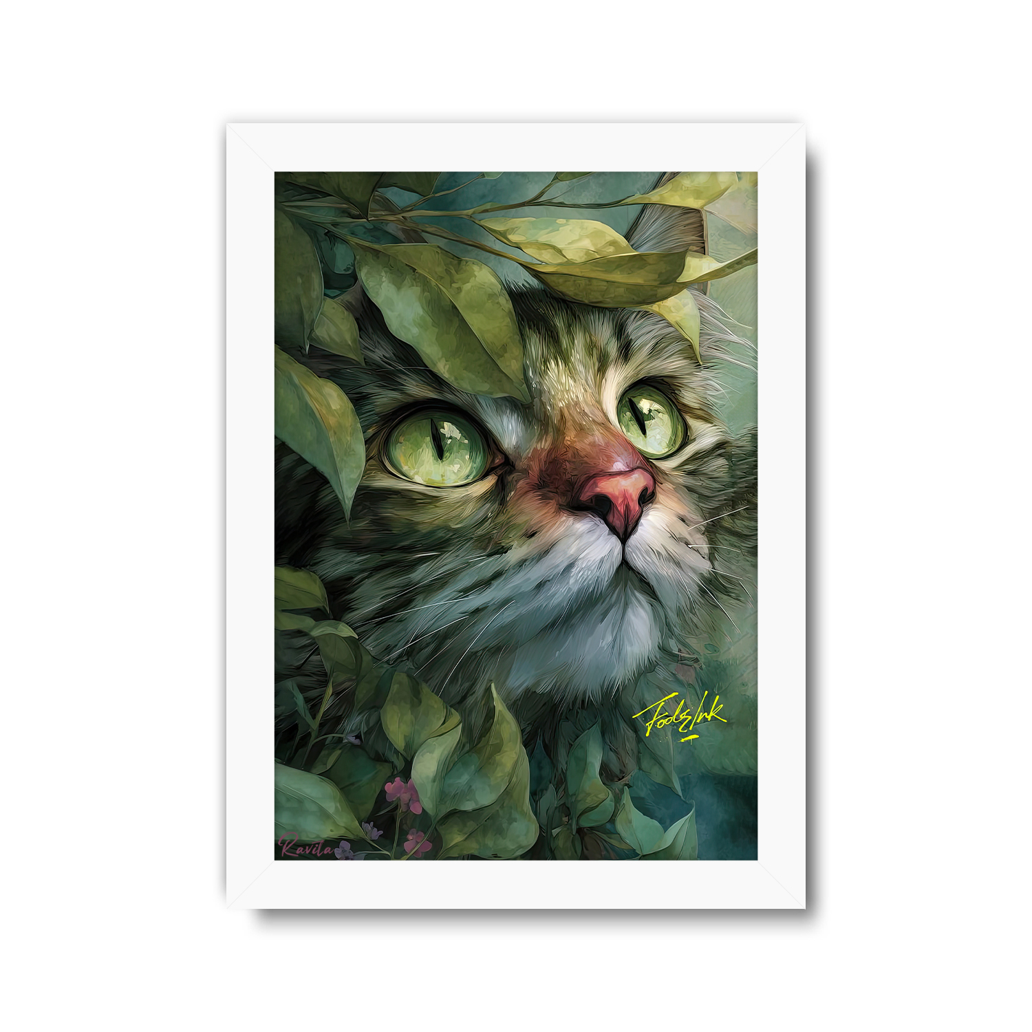 تابلو تکی راویتا طرح نقاشی گربه - cat کد 3743 تابلو تکی راویتا طرح نقاشی گربه - cat کد 3743