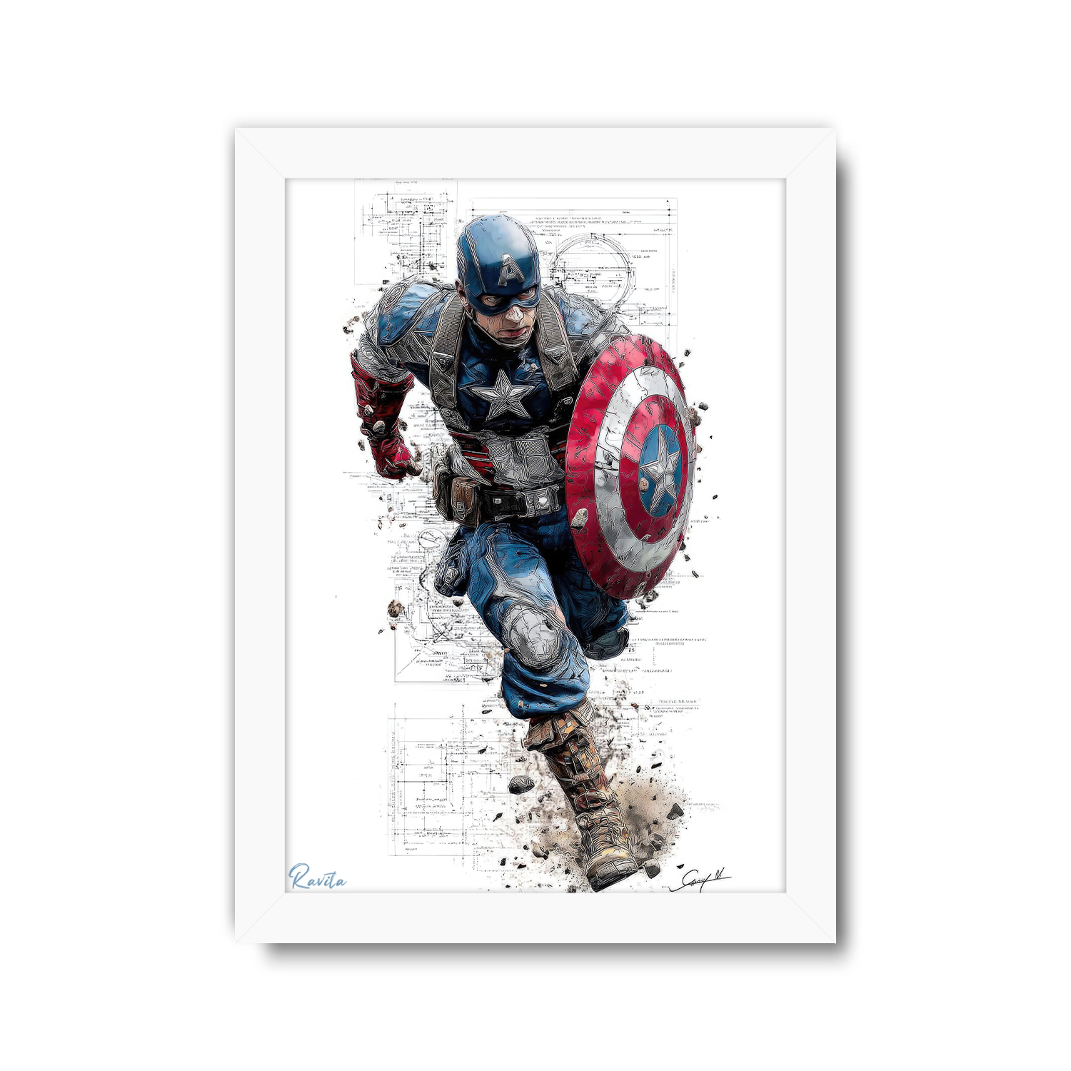 تابلو تکی راویتا طرح کاپیتان آمریکا - Captain America کد 3757 تابلو تکی راویتا طرح کاپیتان آمریکا - Captain America کد 3757