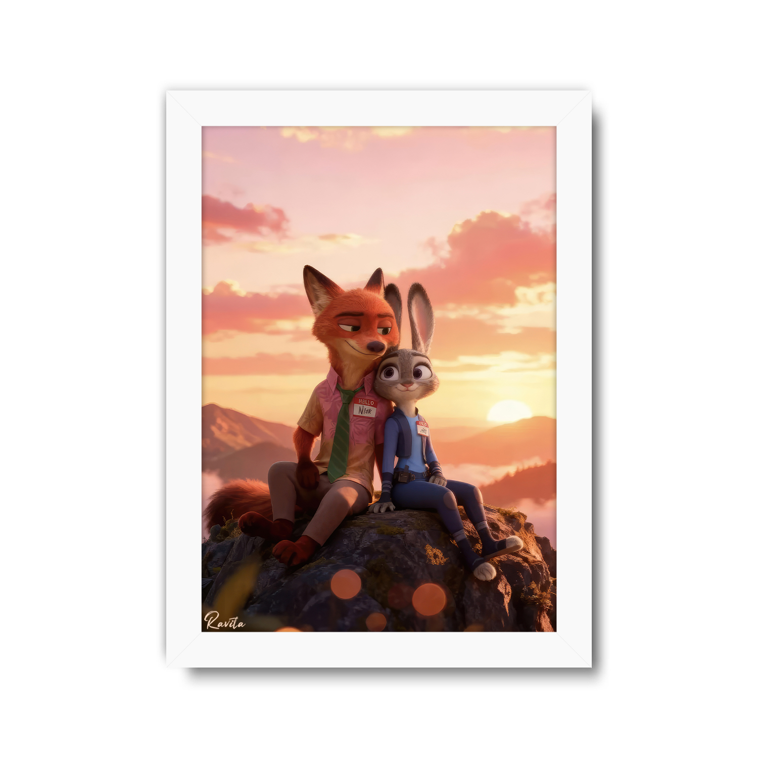 تابلو تکی راویتا طرح زوتوپیا عاشقانه دونفره - Zootopia کد 3758 تابلو تکی راویتا طرح زوتوپیا عاشقانه دونفره - Zootopia کد 3758