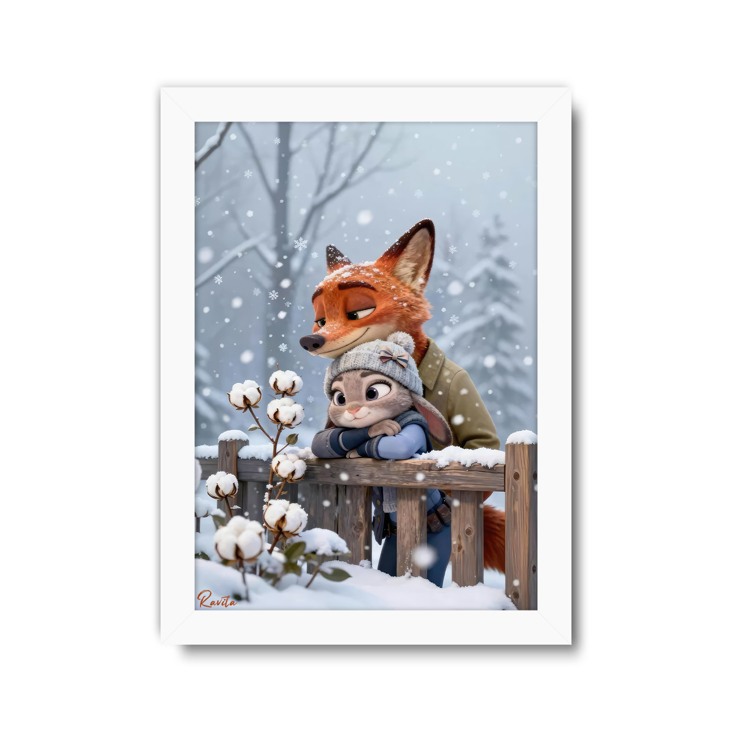 تابلو تکی راویتا طرح زوتوپیا عاشقانه دونفره - Zootopia کد 3759 تابلو تکی راویتا طرح زوتوپیا عاشقانه دونفره - Zootopia کد 3759