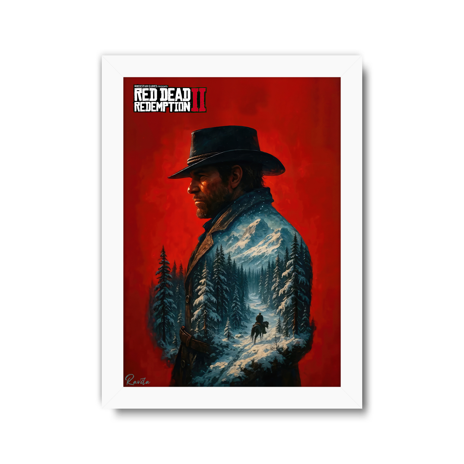 تابلو تکی راویتا طرح رد دد - Red Dead کد 3766 تابلو تکی راویتا طرح رد دد - Red Dead کد 3766