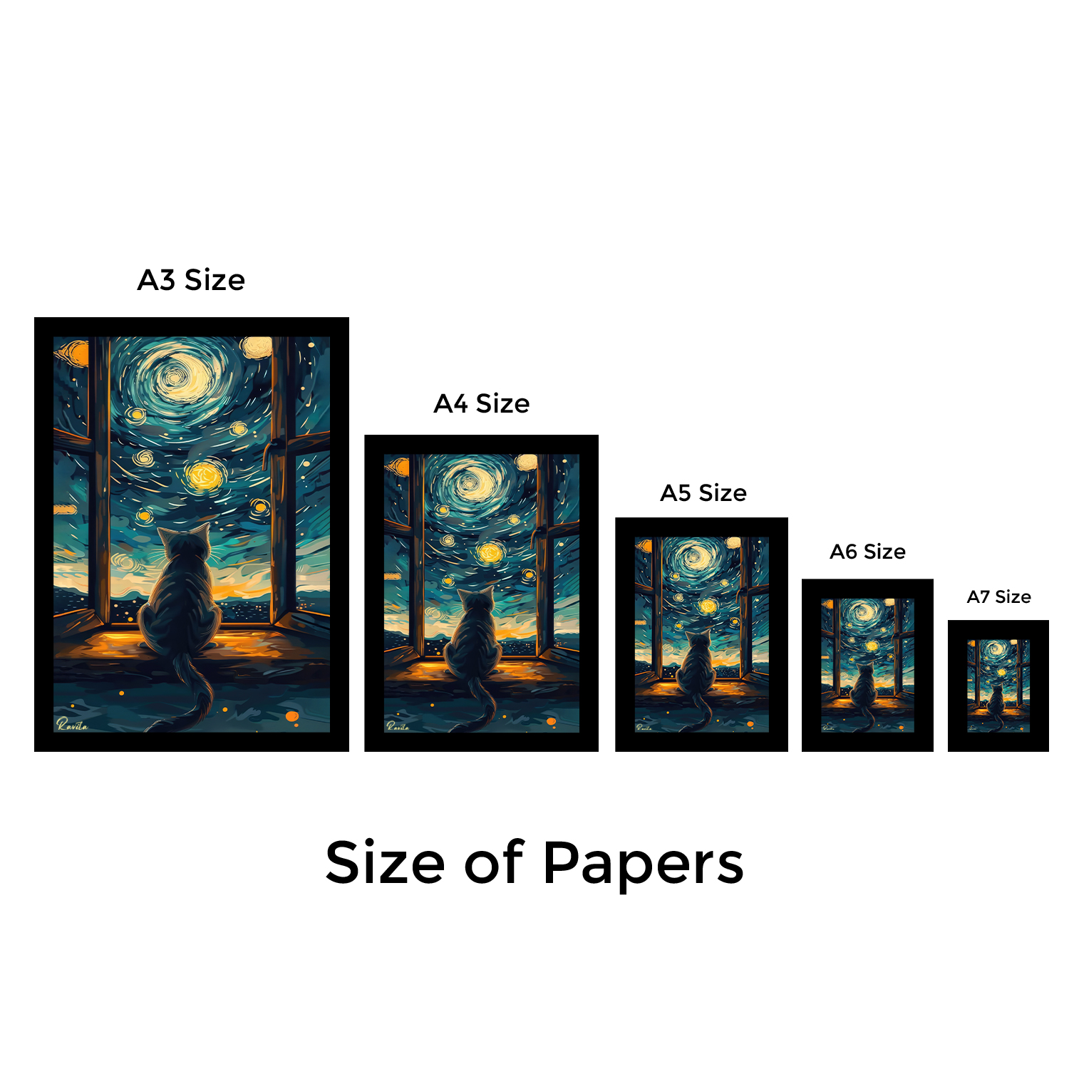 تابلو تکی راویتا طرح گربه به سبک ون گوک - Van Gogh کد 3836 تابلو تکی راویتا طرح گربه به سبک ون گوک - Van Gogh کد 3836