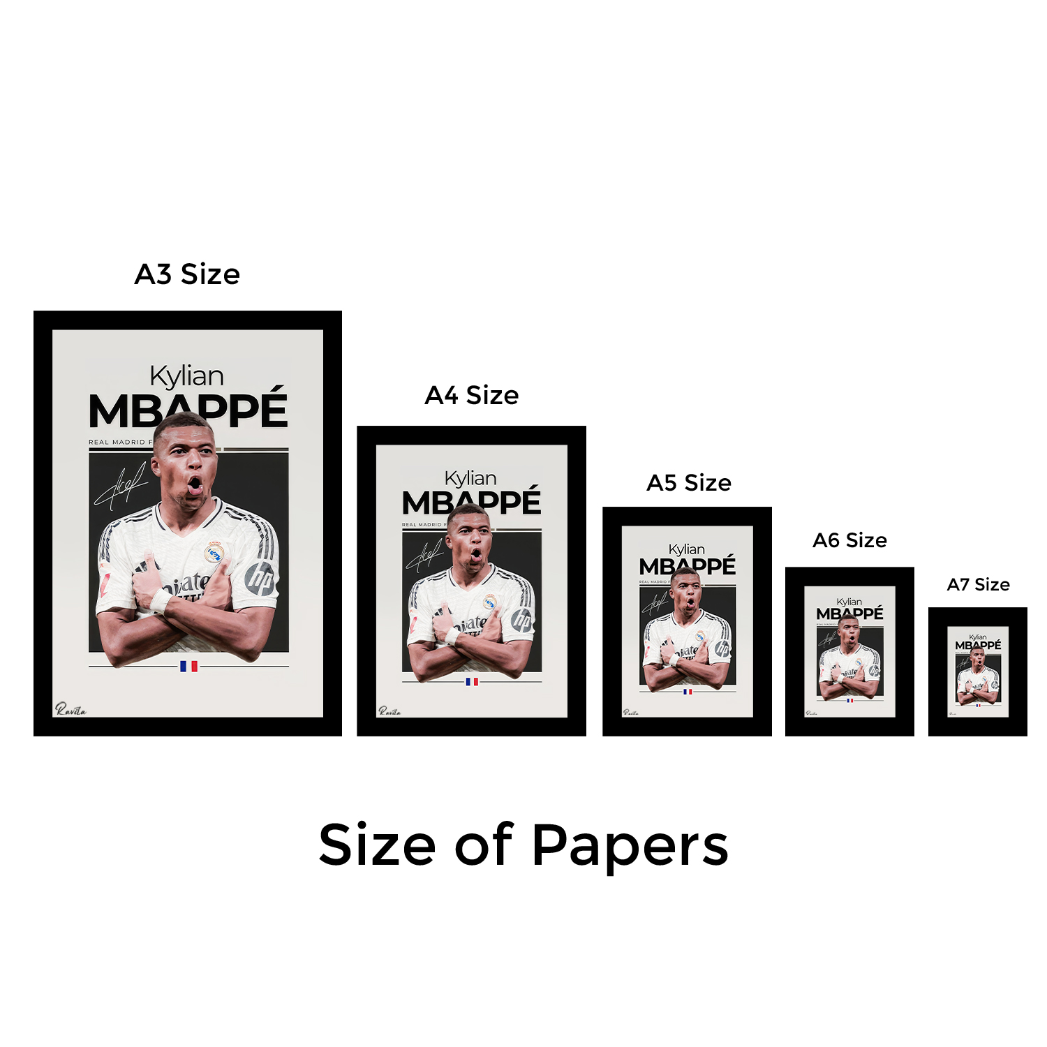 تابلو تکی راویتا طرح امباپه - Mbappe کد 3750 تابلو تکی راویتا طرح امباپه - Mbappe کد 3750