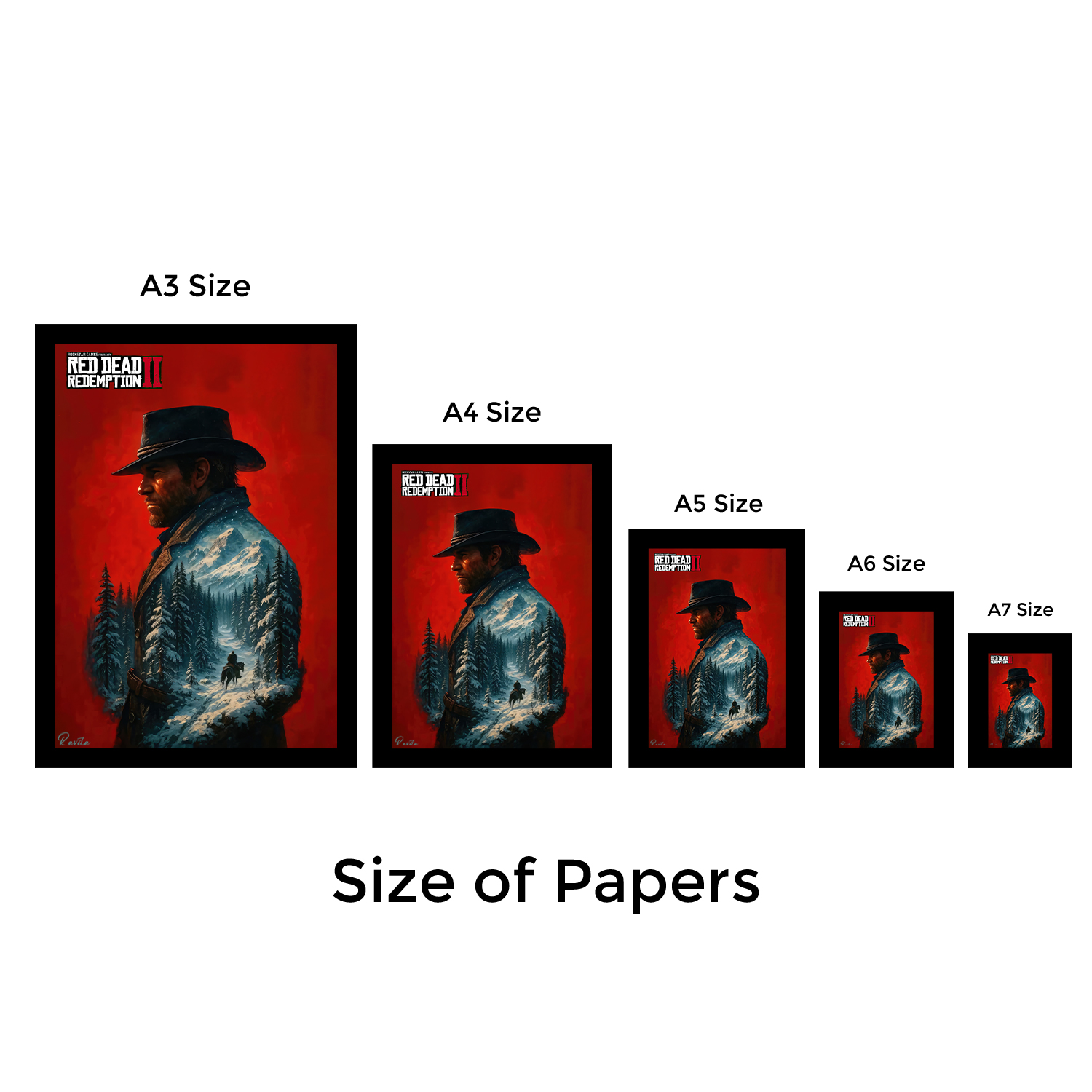 تابلو تکی راویتا طرح رد دد - Red Dead کد 3766 تابلو تکی راویتا طرح رد دد - Red Dead کد 3766