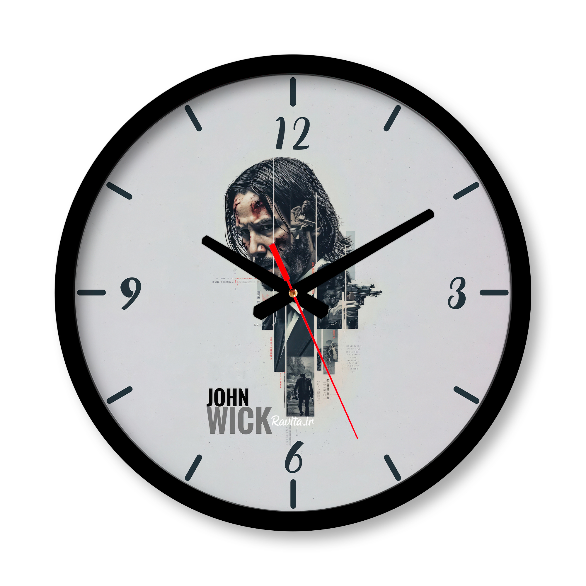 ساعت دیواری بزرگ راویتا طرح جان ویک - John wick کد 3741 ساعت دیواری بزرگ راویتا طرح جان ویک - John wick کد 3741