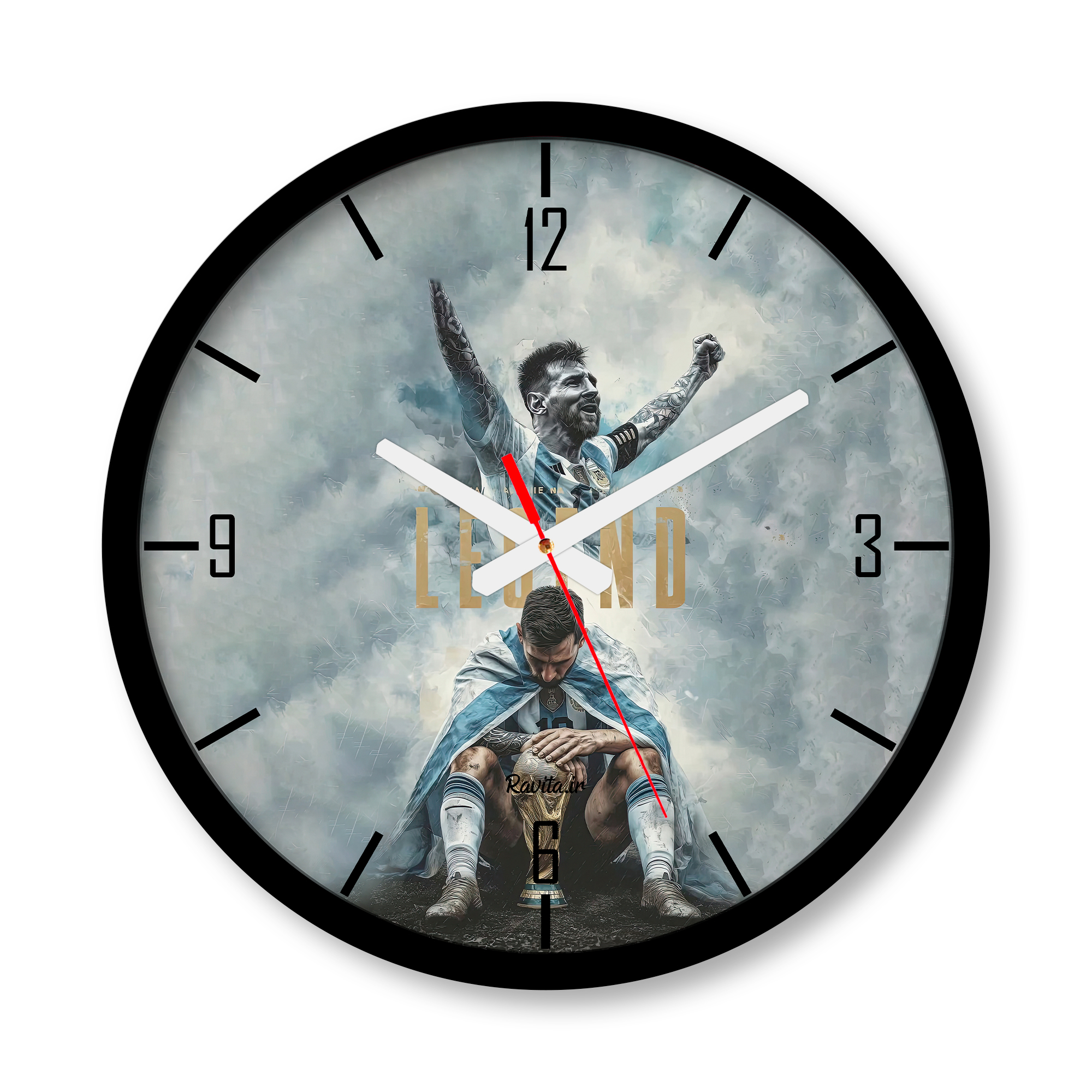 ساعت دیواری بزرگ راویتا طرح مسی - Messi کد 3748 ساعت دیواری بزرگ راویتا طرح مسی - Messi کد 3748