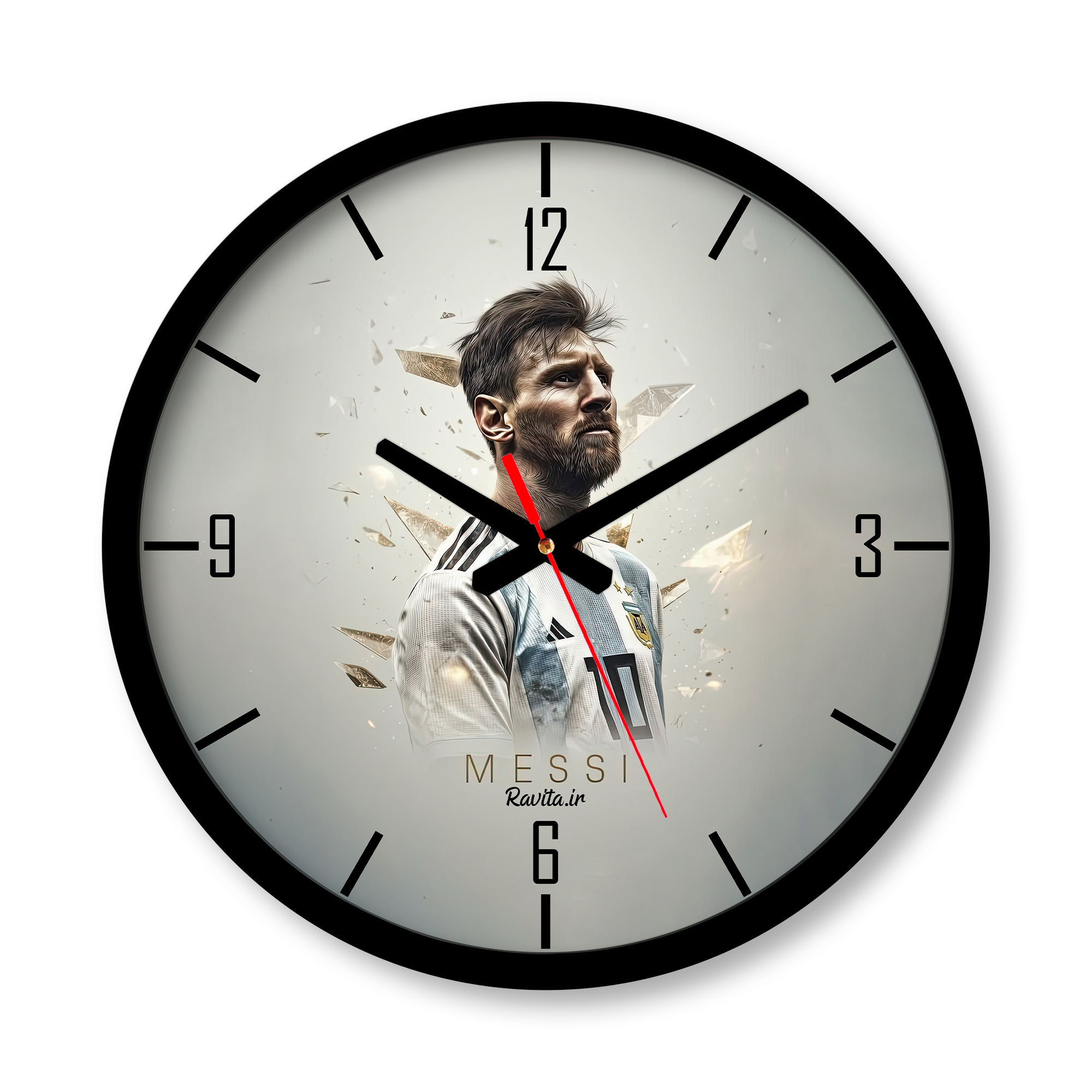 ساعت دیواری بزرگ راویتا طرح مسی - Messi کد 3749 ساعت دیواری بزرگ راویتا طرح مسی - Messi کد 3749