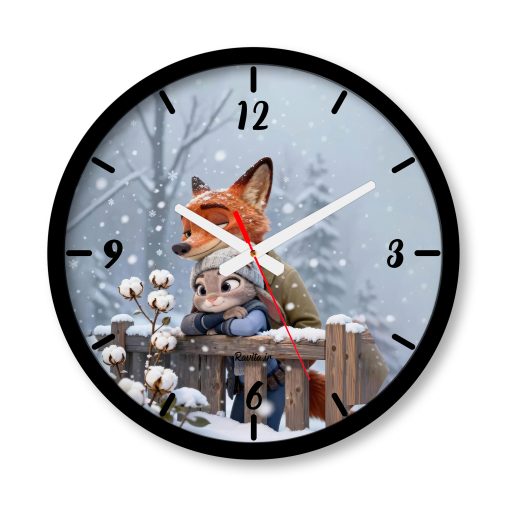 ساعت دیواری بزرگ راویتا طرح زوتوپیا عاشقانه دونفره - Zootopia کد 3759