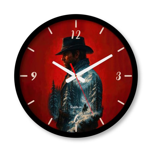 ساعت دیواری بزرگ راویتا طرح رد دد - Red Dead کد 3766