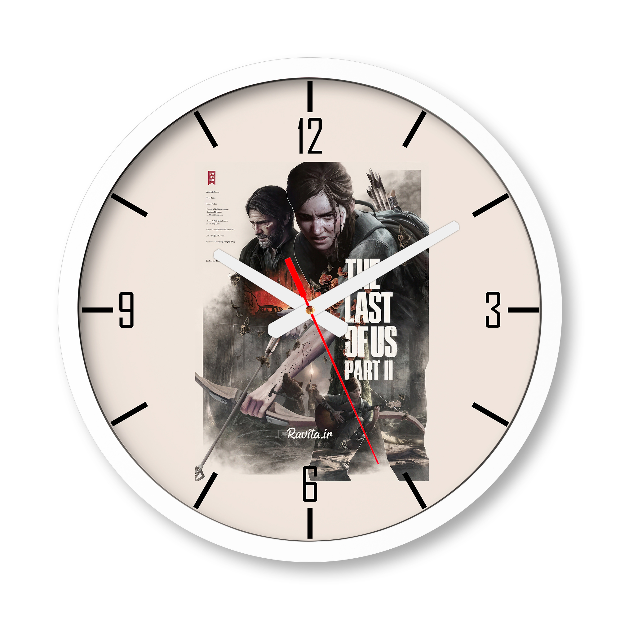 ساعت دیواری بزرگ راویتا طرح لست اف اس 2 - Last Of us کد 3729 ساعت دیواری بزرگ راویتا طرح لست اف اس 2 - Last Of us کد 3729