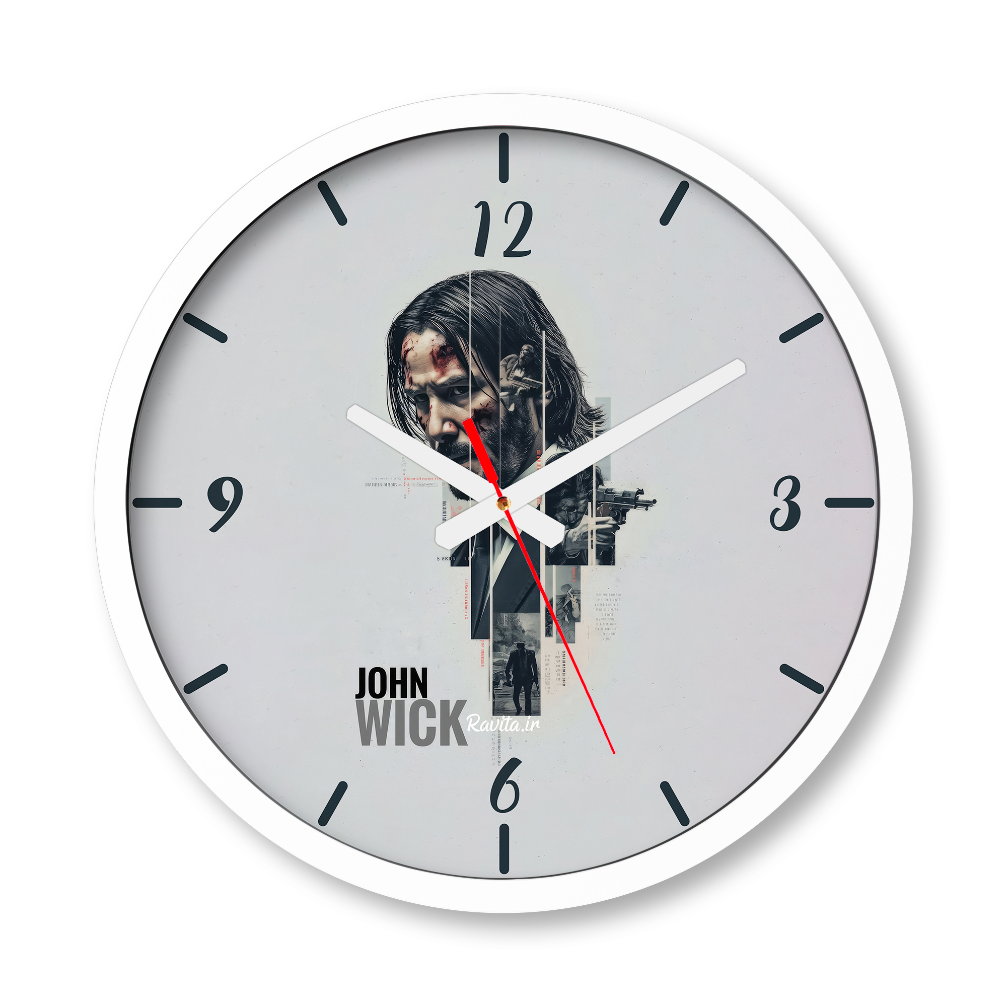 ساعت دیواری بزرگ راویتا طرح جان ویک - John wick کد 3741 ساعت دیواری بزرگ راویتا طرح جان ویک - John wick کد 3741