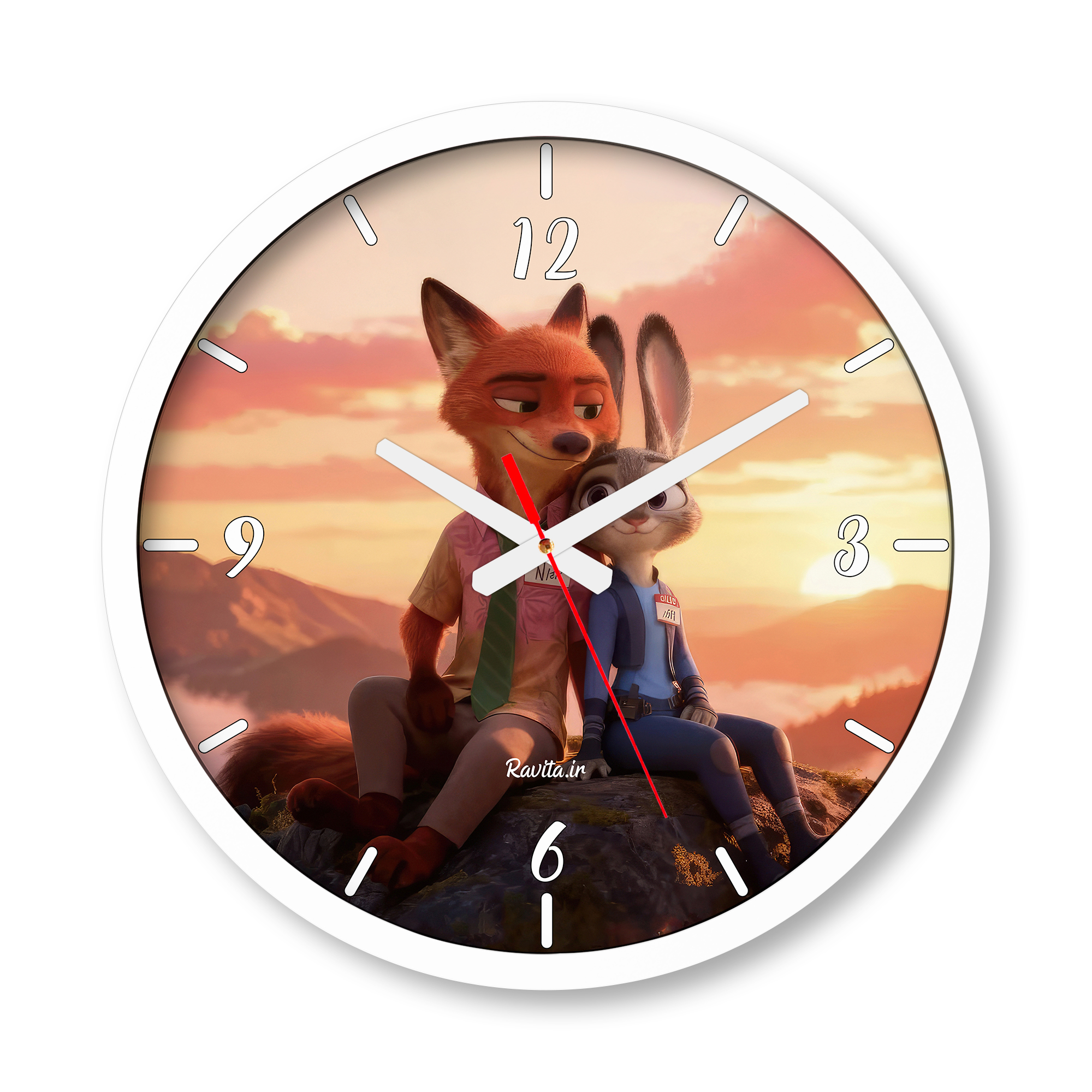 ساعت دیواری بزرگ راویتا طرح زوتوپیا عاشقانه دونفره - Zootopia کد 3758 ساعت دیواری بزرگ راویتا طرح زوتوپیا عاشقانه دونفره - Zootopia کد 3758