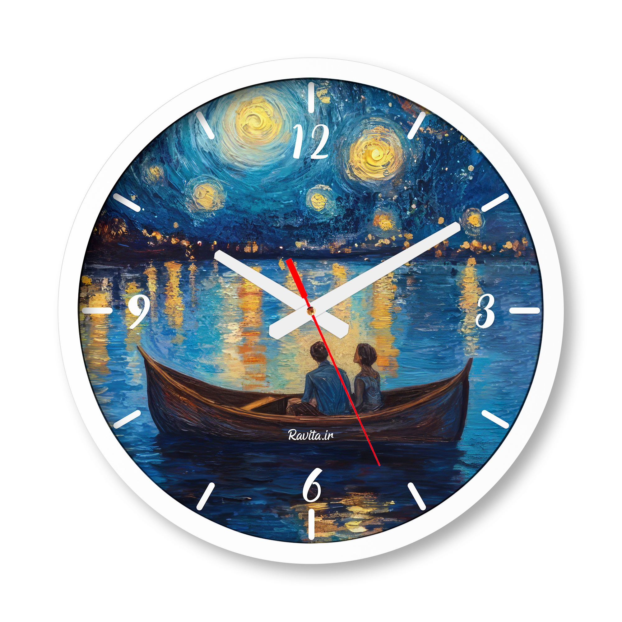 ساعت دیواری بزرگ راویتا طرح عاشقانه ونگوک - Van Gogh Love کد 3820 ساعت دیواری بزرگ راویتا طرح عاشقانه ونگوک - Van Gogh Love کد 3820
